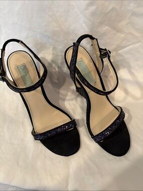 Betsy Johnson Women’s navy Glitter Strap Sandals